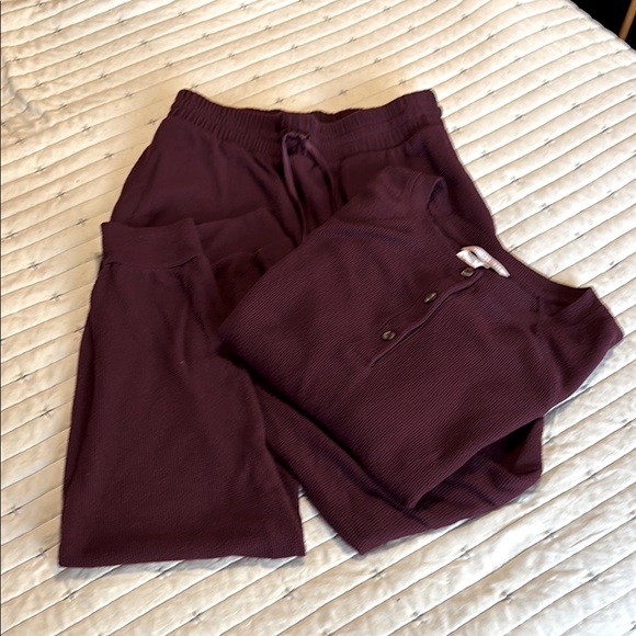 Victoria's Secret Burgundy Pajama Set - Picture 1 of 7